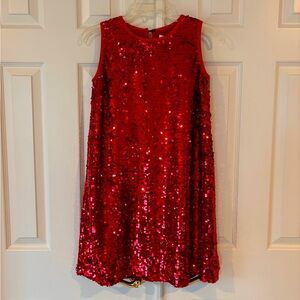 Girls size 14 red sequin A line dress.  Perfect for dress up or holidays!